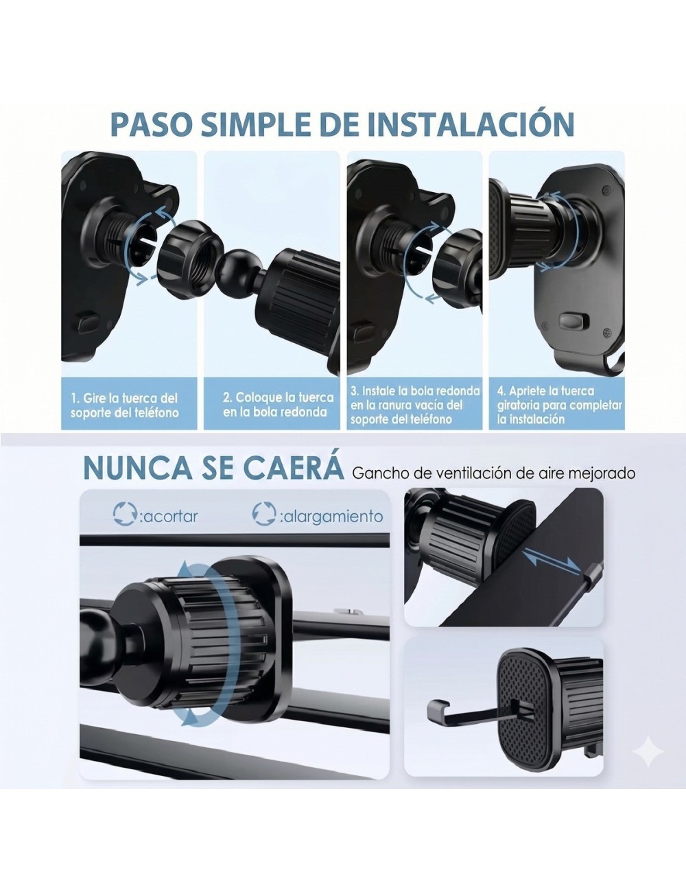 Soporte Celular Carro Rejilla Ventilación T03 Premium