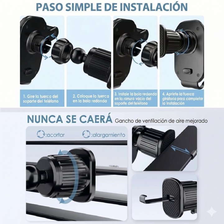 Soporte Celular Carro Rejilla Ventilación T03 Premium
