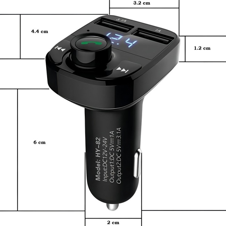 Transmisor Bluetooth Fm Carro Manos Libres Af-x8 Dual Usb