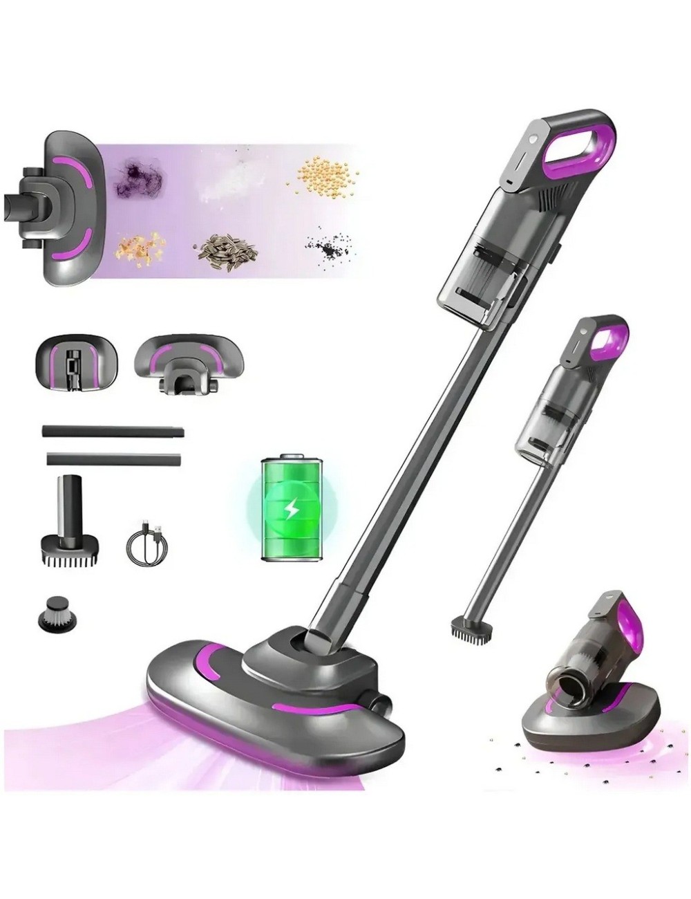 Aspiradora Inalámbrica 3 En 1 Bs-803 Recargable 120w 5000pa