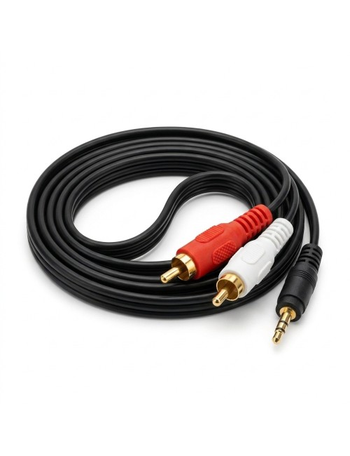 Cable Audio Auxiliar 3.5mm A 2 Rca Sonido Estereo High Grade