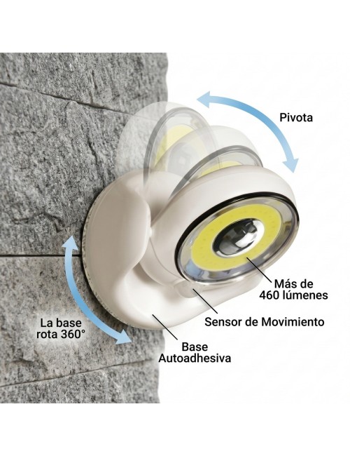 Lámpara Led Sensor Movimiento 360° Inalámbrica 460 Lúmenes