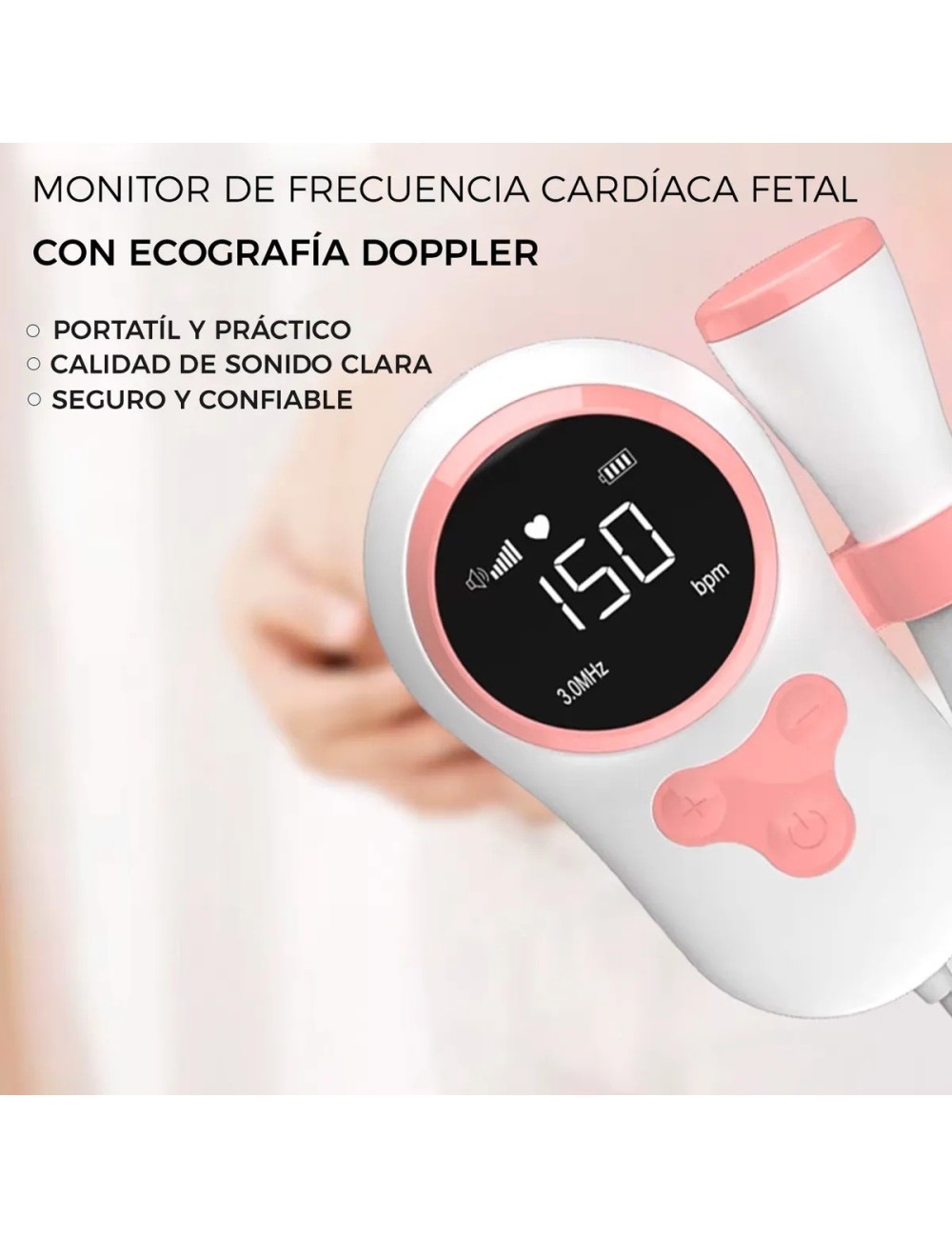 Monitor Fetal Doppler Portátil Pantalla Lcd Latidos Ysl-505