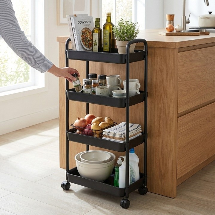 Carrito Organizador Multiusos 4 Niveles Con Ruedas