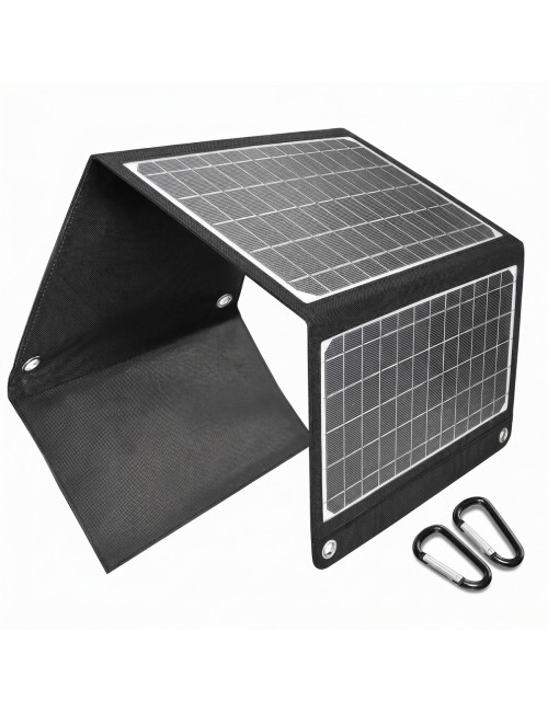 Cargador Solar Plegable Portátil 2 Puertos Usb Para Camping