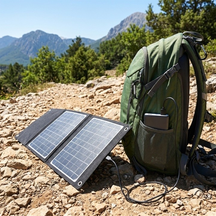 Cargador Solar Plegable Portátil 2 Puertos Usb Para Camping
