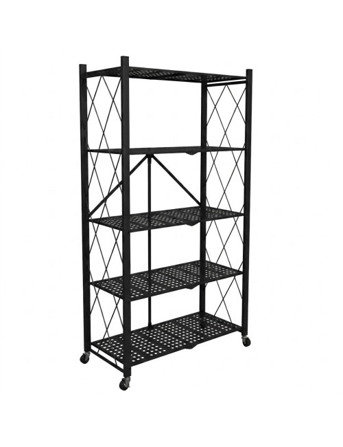 Estante Organizador Plegable Metálico 5 Niveles Con Ruedas