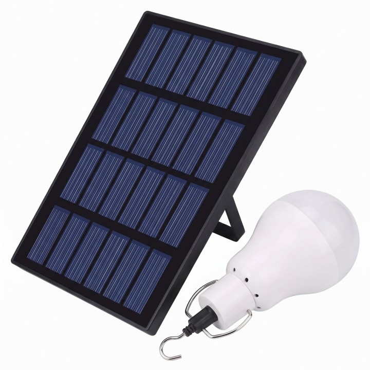 Foco Bombillo Led Solar Recargable Portátil Camping Carpa