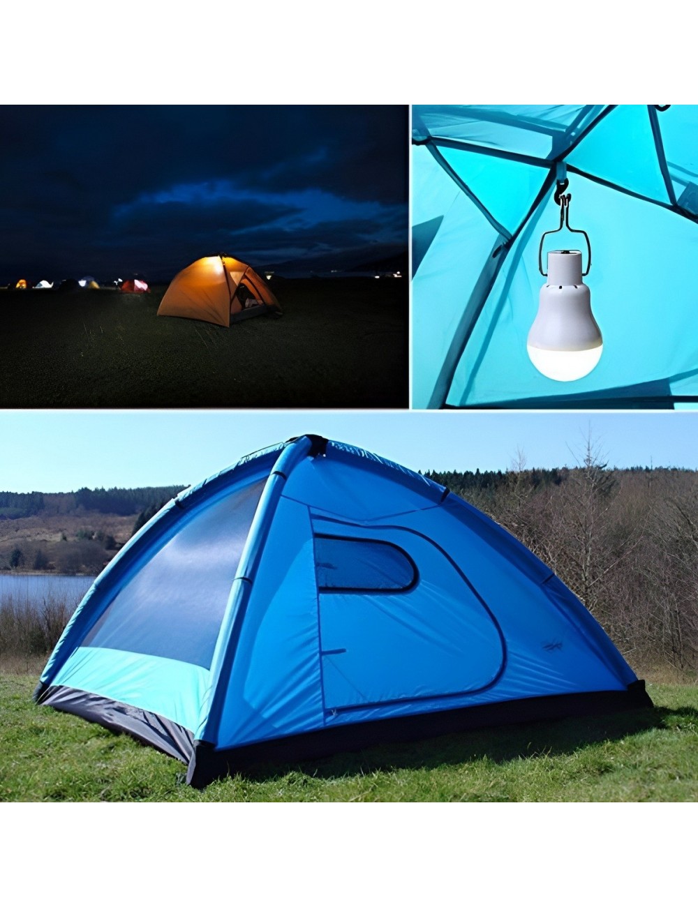 Foco Bombillo Led Solar Recargable Portátil Camping Carpa