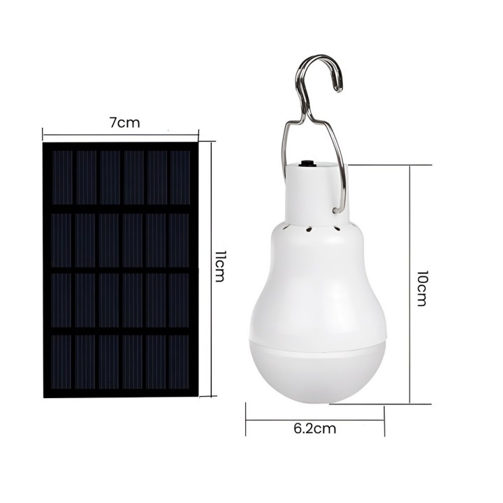 Foco Bombillo Led Solar Recargable Portátil Camping Carpa