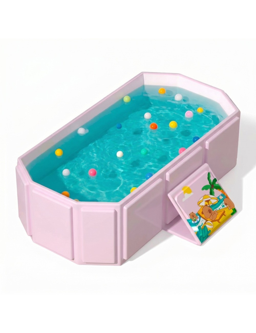 Bañera Plegable Portátil Para Bebés 5 Capas Rosa
