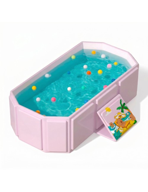 Bañera Plegable Portátil Para Bebés 5 Capas Rosa
