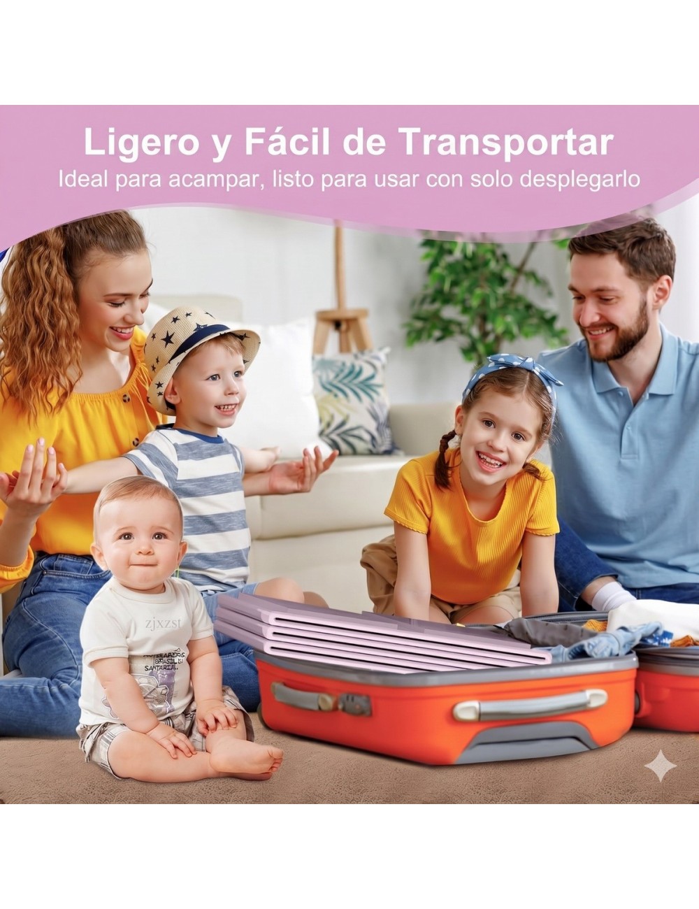 Bañera Plegable Portátil Para Bebés 5 Capas Rosa