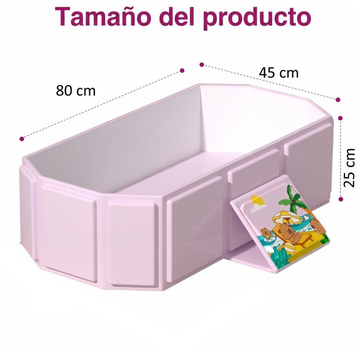 Bañera Plegable Portátil Para Bebés 5 Capas Rosa