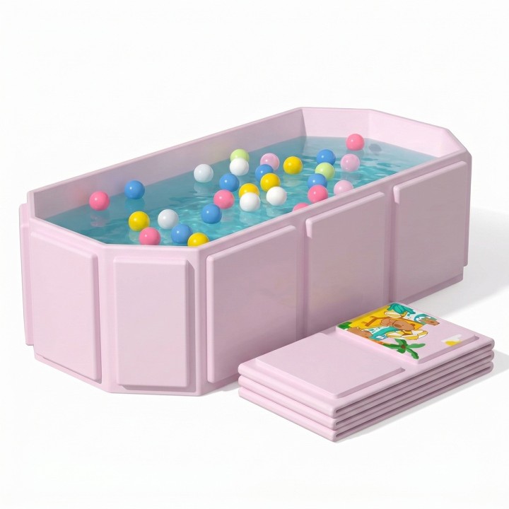 Bañera Plegable Portátil Para Bebés 5 Capas Rosa