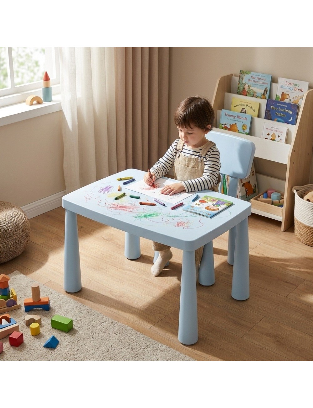 Juego Mesa Y Silla Infantil Plástica Multiusos Niños