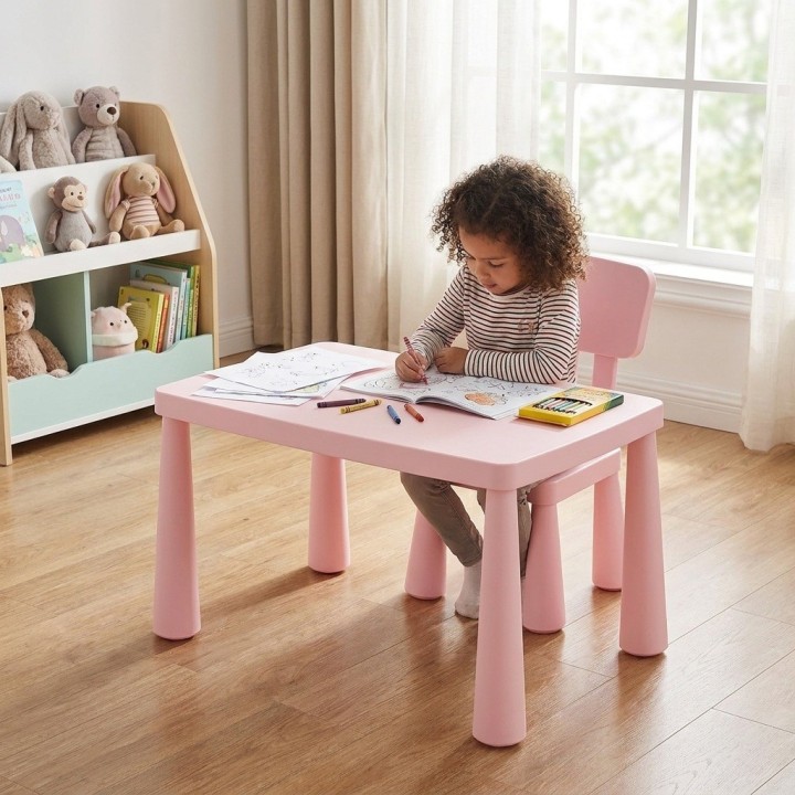Juego Mesa Y Silla Infantil Plástica Multiusos Niños