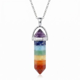 Collar Péndulo 7 Chakras Piedras Naturales Reiki Meditación