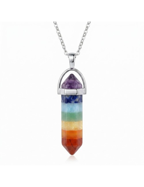 Collar Péndulo 7 Chakras Piedras Naturales Reiki Meditación