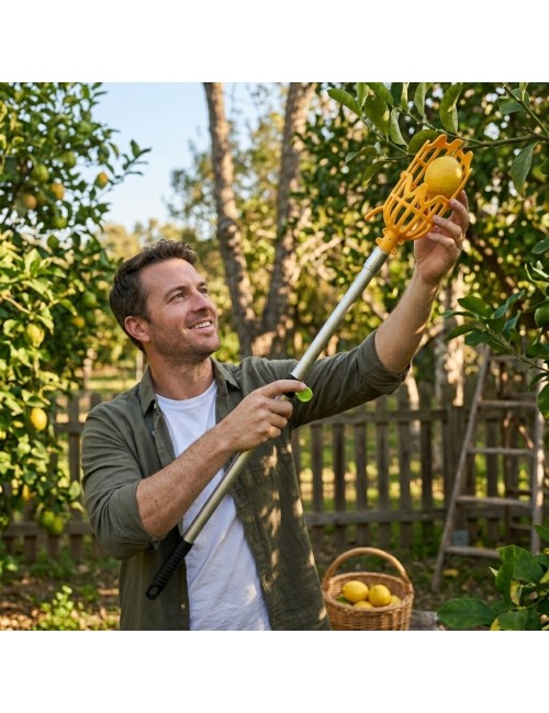 Recolector De Frutas Con Mango Telescópico Extensible 1 M