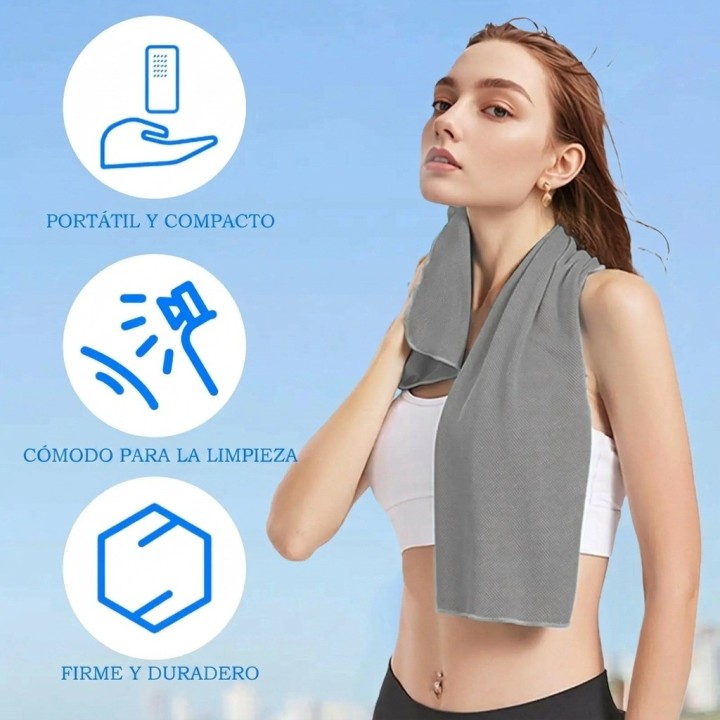 Toalla Refrescante Deportiva Microfibra Con Estuche 100x30