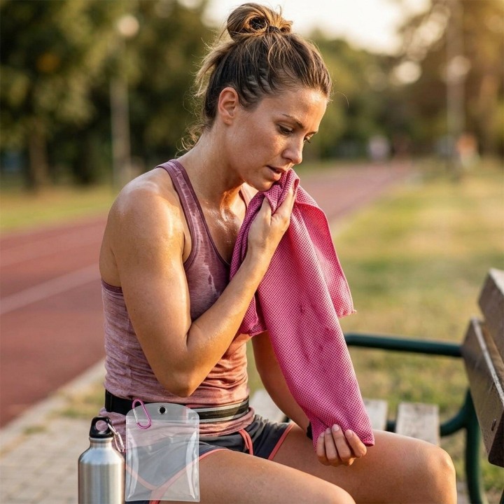 Toalla Refrescante Deportiva Microfibra Con Estuche 100x30