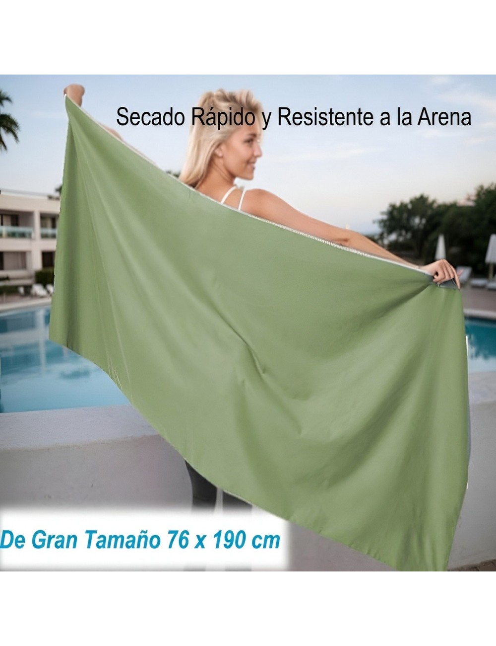 Toalla Microfibra Magnética Playa Secado Rápido 76x190cm