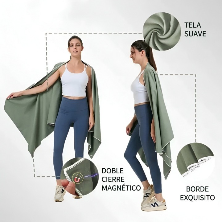 Toalla Microfibra Magnética Playa Secado Rápido 76x190cm