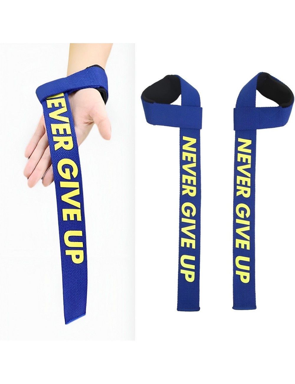 Straps Levantamiento Pesas Gym Acolchadas Never Give Up