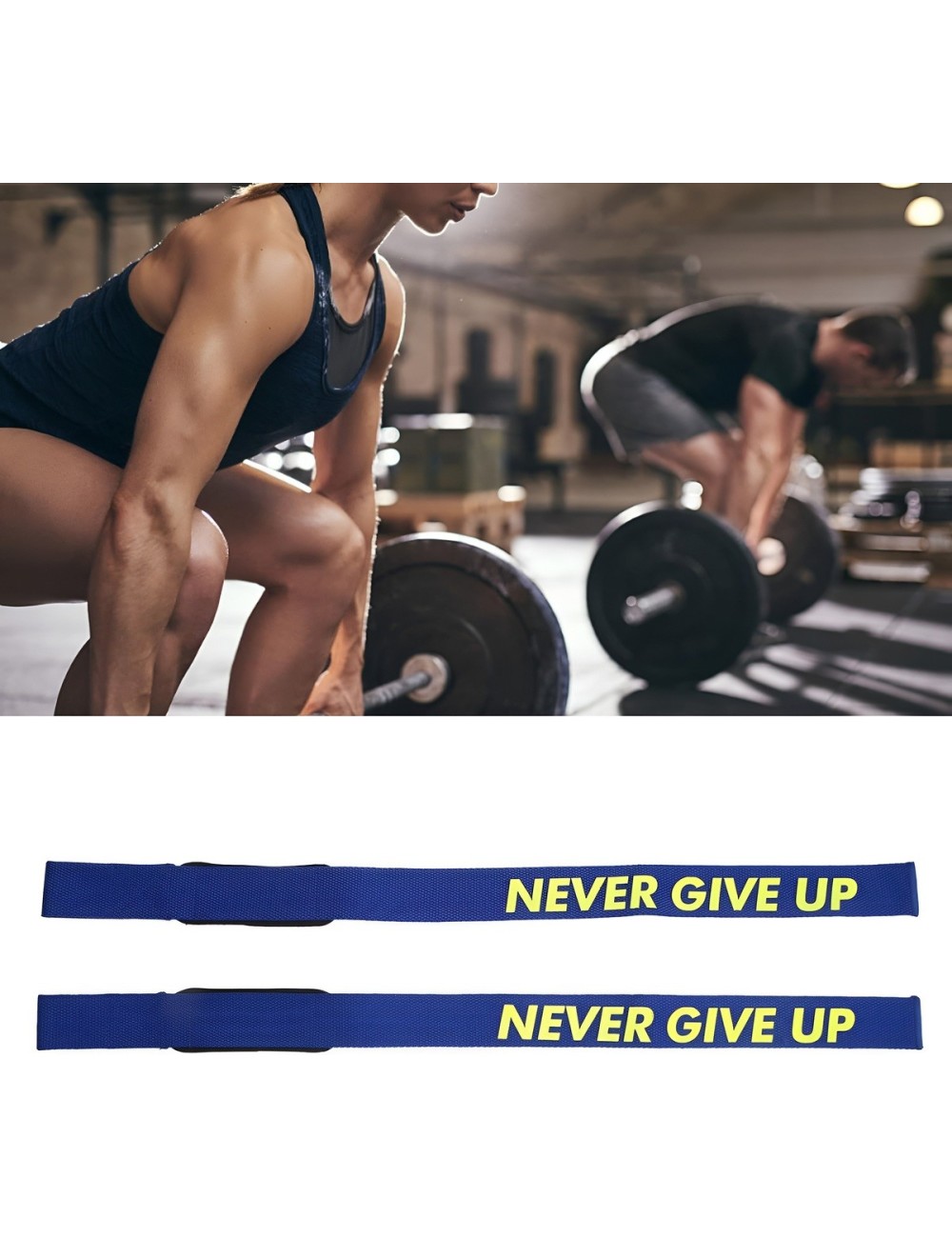 Straps Levantamiento Pesas Gym Acolchadas Never Give Up