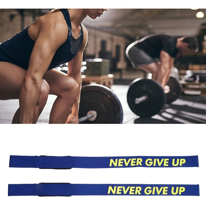 Straps Levantamiento Pesas Gym Acolchadas Never Give Up