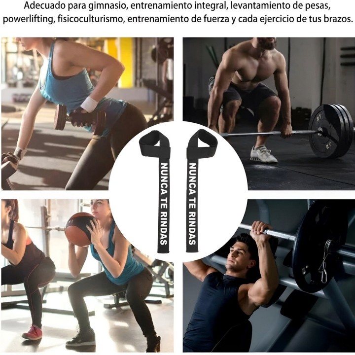 Straps Levantamiento Pesas Gym Acolchadas Never Give Up