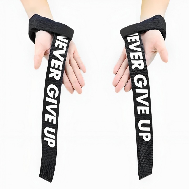Straps Levantamiento Pesas Gym Acolchadas Never Give Up