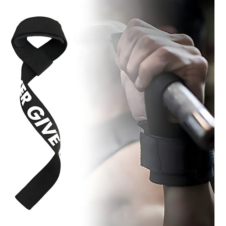 Straps Levantamiento Pesas Gym Acolchadas Never Give Up