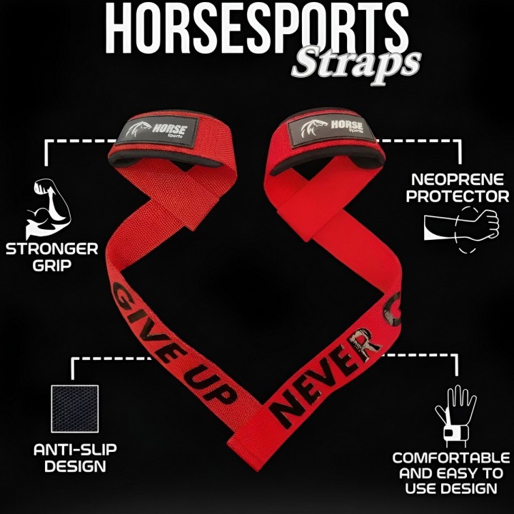 Straps Levantamiento Pesas Gym Acolchadas Never Give Up