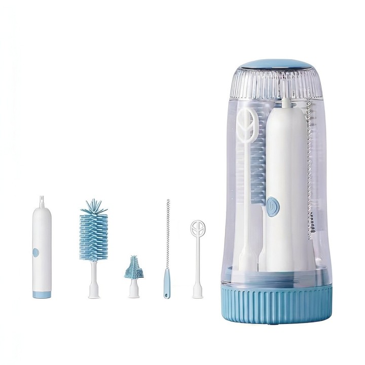 Kit Cepillo Eléctrico Para Biberones Con Esterilizador Uv