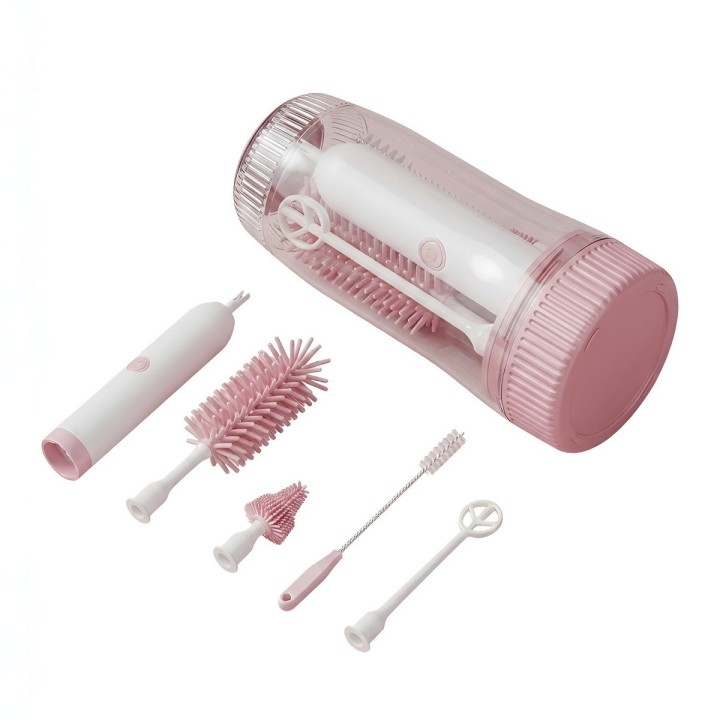 Kit Cepillo Eléctrico Para Biberones Con Esterilizador Uv