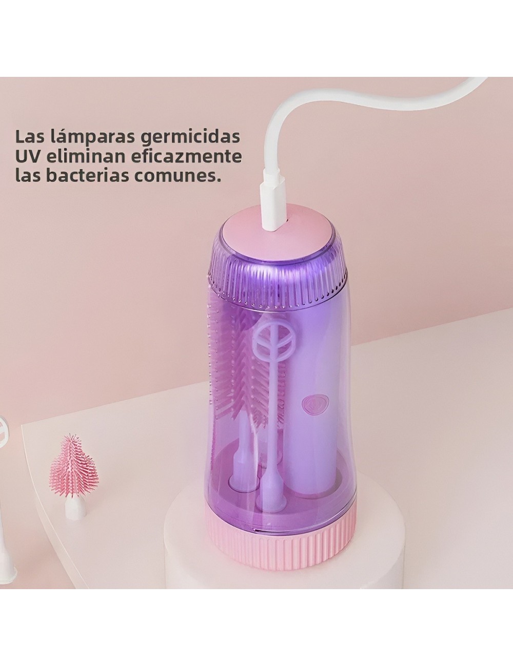 Kit Cepillo Eléctrico Para Biberones Con Esterilizador Uv