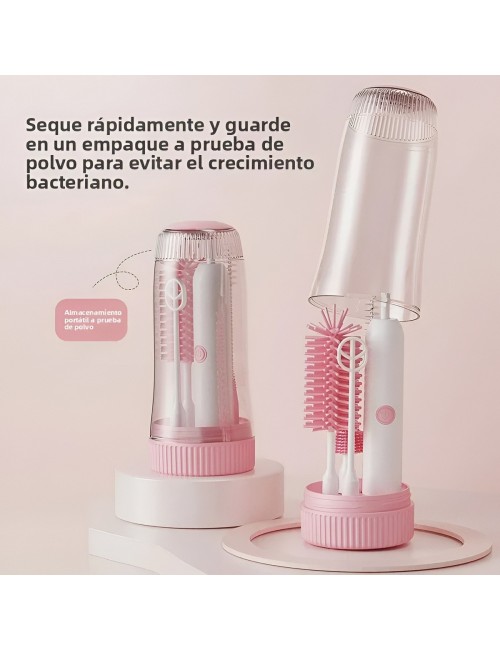 Kit Cepillo Eléctrico Para Biberones Con Esterilizador Uv