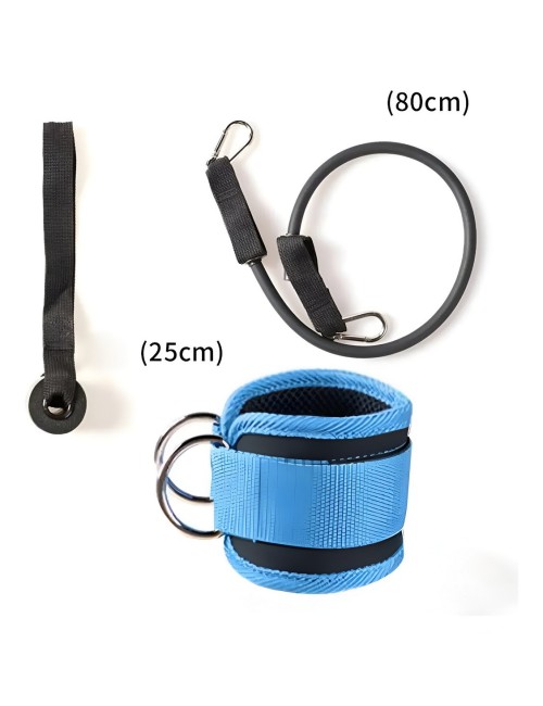 Kit Tobillera Banda Elástica Y Anclaje Puerta Para Glúteos