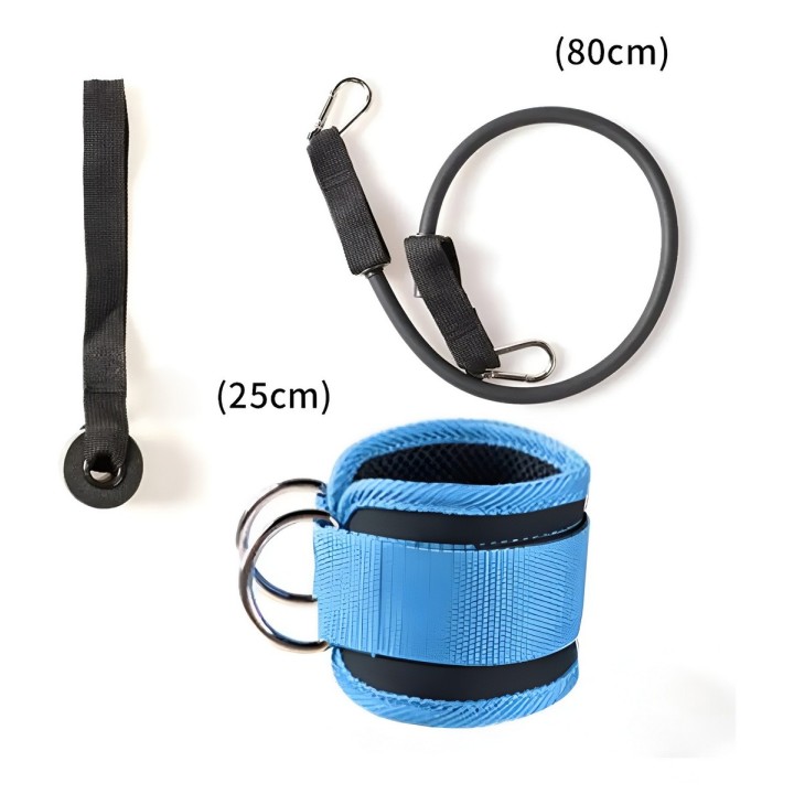 Kit Tobillera Banda Elástica Y Anclaje Puerta Para Glúteos