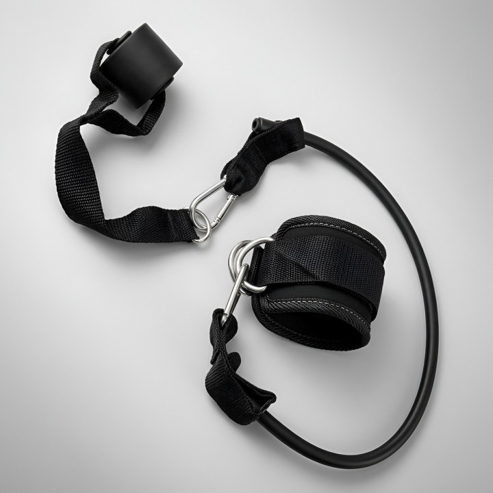Kit Tobillera Banda Elástica Y Anclaje Puerta Para Glúteos