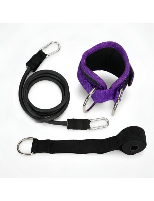 Kit Tobillera Banda Elástica Y Anclaje Puerta Para Glúteos
