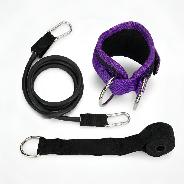 Kit Tobillera Banda Elástica Y Anclaje Puerta Para Glúteos