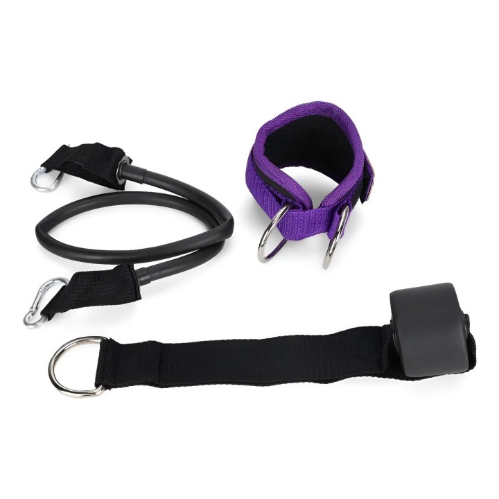 Kit Tobillera Banda Elástica Y Anclaje Puerta Para Glúteos