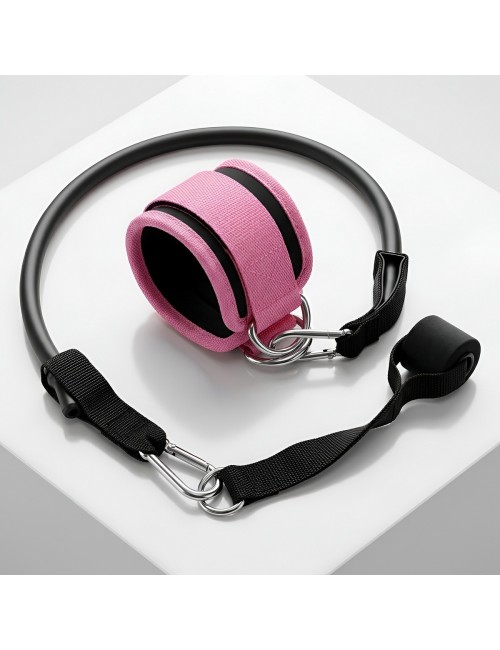 Kit Tobillera Banda Elástica Y Anclaje Puerta Para Glúteos
