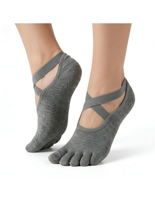 Calcetines Antideslizantes Yoga Pilates Tiras Cruzadas
