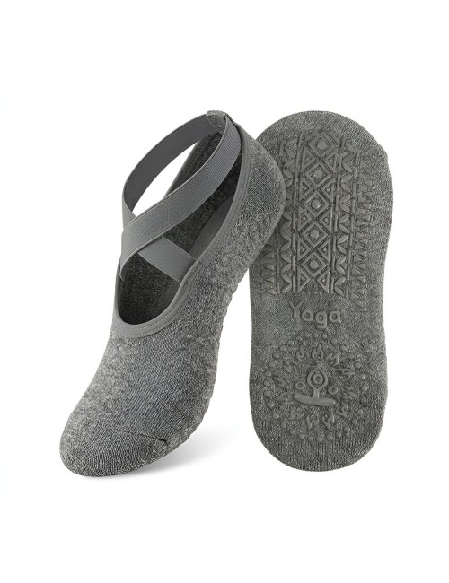 Calcetines Antideslizantes Yoga Pilates Tiras Cruzadas