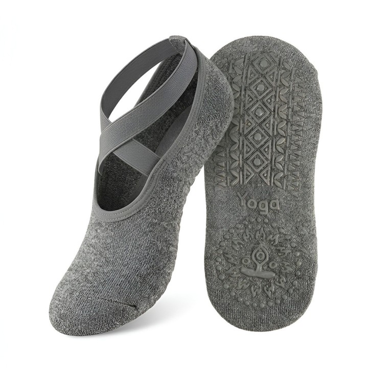 Calcetines Antideslizantes Yoga Pilates Tiras Cruzadas