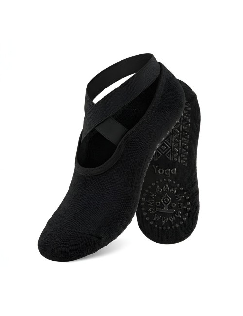 Calcetines Antideslizantes Yoga Pilates Tiras Cruzadas